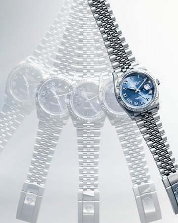 Still swinging. With more than eighty years of continuously updated dials, refined bezels and improved movements, the Datejust keeps moving because we never stop. Here in white, yellow and Everose Rolesor versions. 36…