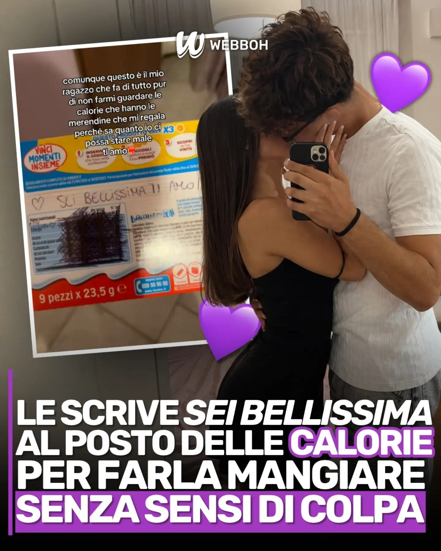 💜 LE SCRIVE "SEI BELLISSIMA" AL POSTO DELLE CALORIE PER FARLA MANGIARE SENZA SENSI DI COLPA 💜 🥺 un piccolo gesto che vale più di mille parole: il ragazzo di una ragazza, @/martii_pera su TikTok, cancella a penna le…