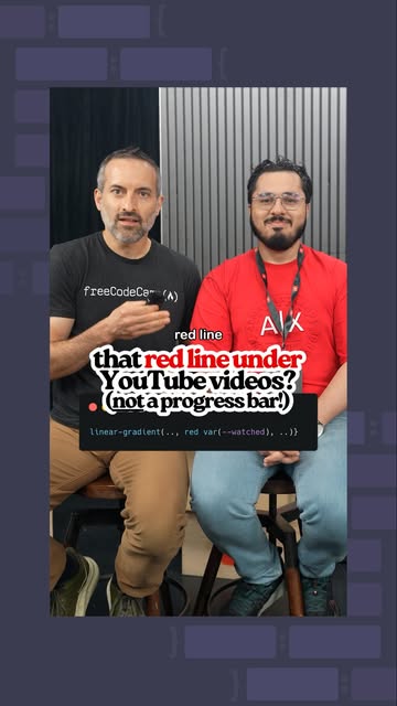 Ever wondered what the red "progress" bar under a YouTube video is really showing? Well, at the #YouTubeDeveloperSummit, @beaucarnesdev and @codewithharry explain what it's doing and how to recreate it. . #youtube #co…