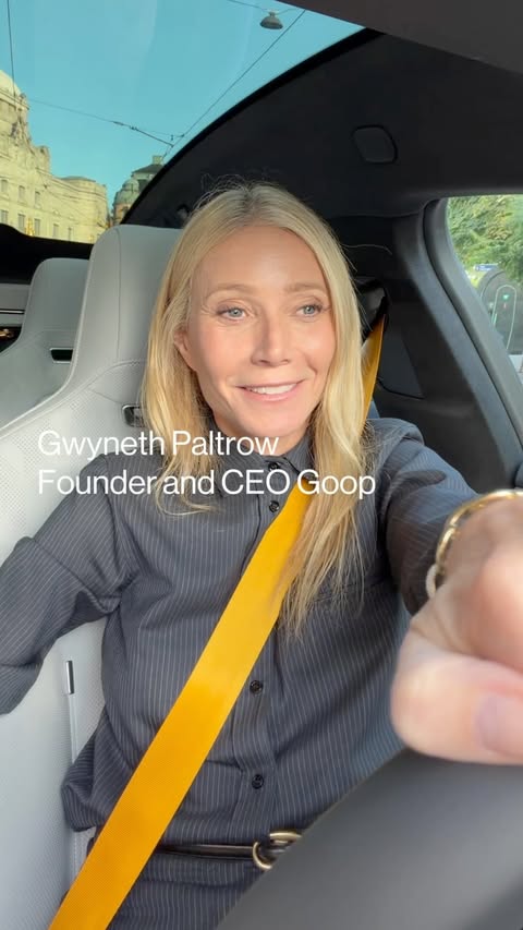 get in, we’re going for a ride through stockholm. gwyneth is at the wheel of @polestarcars Polestar 5, sunlight is streaming through the panoramic roof, and each beautiful street is more charming than the next in Pole…