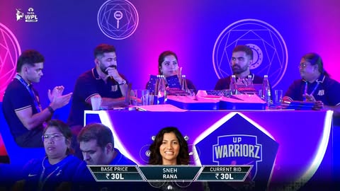 #CWC25 Winner incoming to the Warriorz camp 👏 Relive the hammer coming down for Sneh Rana as she heads to @upwarriorz for INR 30 Lakh! 🔨 #TATAWPL | #TATAWPLAuction