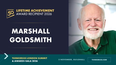 THANK YOU for your incredible support! I just received this news from Thinkers50. This would have been impossible without you. Thinkers50 has announced Marshall Goldsmith as the recipient of the prestigious Lifetime A…
