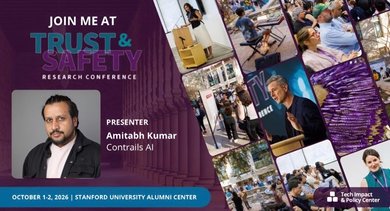 Shaping the Future of Online Trust at Stanford Universitys #TSRConf I’m thrilled to be attending the awesome Annual Trust and Safety Research Conference #TSRConf at Stanford University on October 1-2! The digital land…