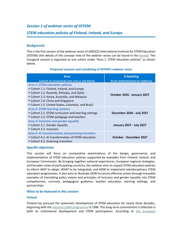 Save the Date: UNESCO IISTEM's inaugural webinar The inaugural session of the webinar series of UNESCO International Institute for STEM Education (IISTEM) (https://lnkd.in/eUaGDfeq) is scheduled to take place on 26 Oc…
