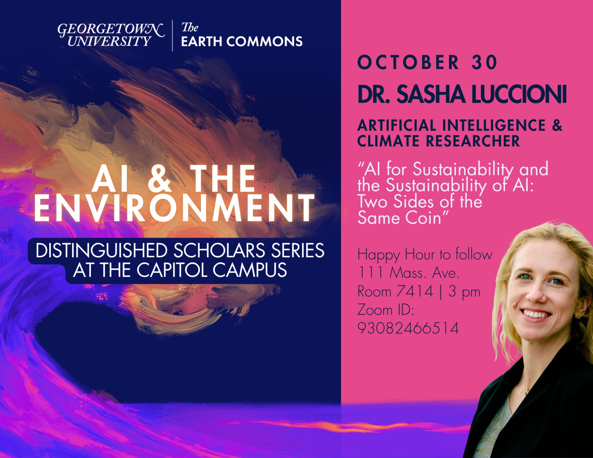 I'm so very excited to be going to Washington DC in a few weeks to give a talk at The Earth Commons, Georgetown University 🌱 If you're in town, come join us for a fun discussion about AI and sustainability (with a ha…
