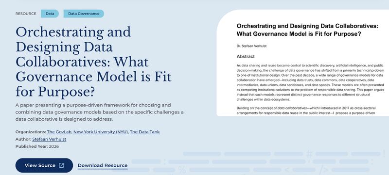 🤔 Great to see my paper, “Orchestrating and Designing Data Collaboratives: What Governance Model is Fit for Purpose?”, featured this week in the Digital Government Hub! 🔗 https://lnkd.in/gfrZ7ygx With this paper, I …