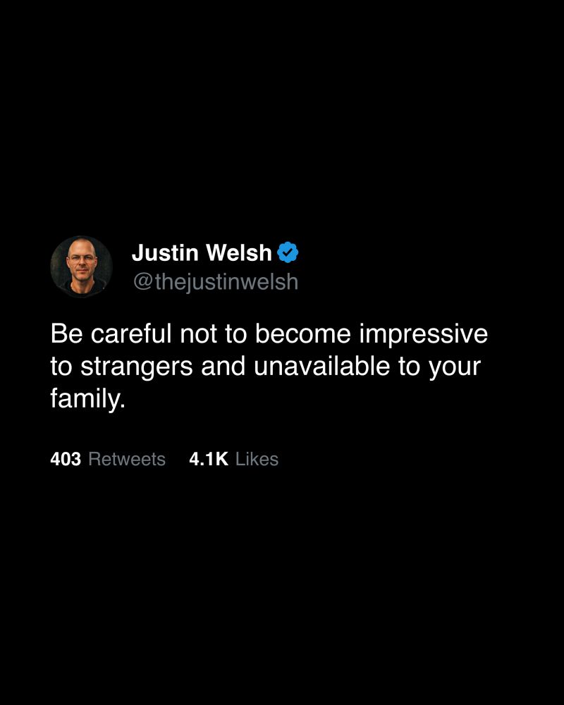 At my old exec job, I was excellent at being available to everyone except my wife. Weekend work. Late-night calls. Canceled vacations. Always with my phone. People at work thought of this as "dependable." My wife usua…