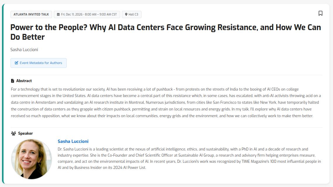 Big news -- I'm giving an invited keynote presentation at the NeurIPS satellite conference in Atlanta this year! 🎙️ NeurIPS has been such a core part of my life as an AI researcher: it was where I presented my first …