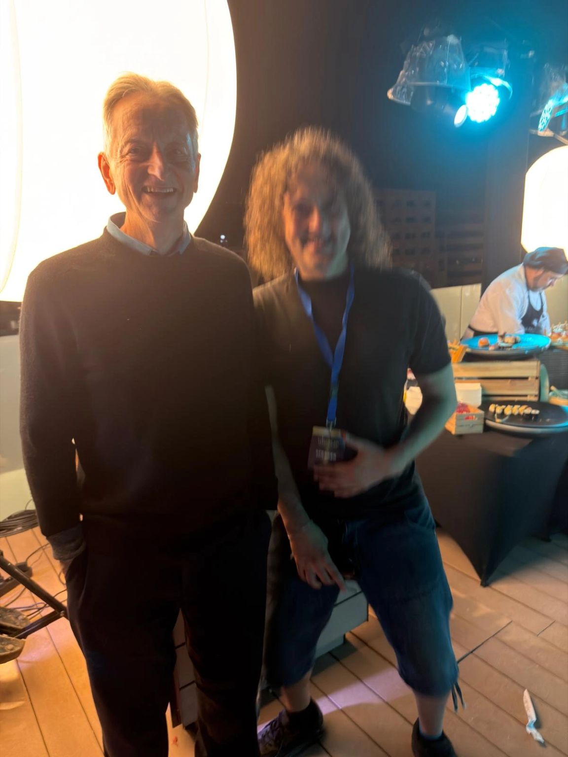 Getting to hang out with two of my academic heroes at Starmus: Geoff Hinton, Godfather of AI and also AI safety, who inspired me to get into neural networks, and Steven Pinker the evolutionary psychologist.