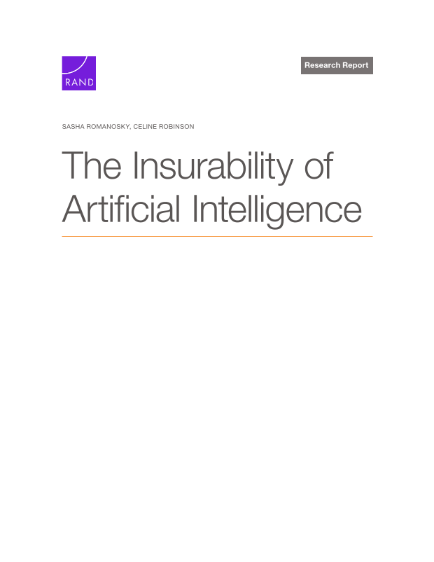 "In this report, we examine the insurability of AI using a literature review, expert interviews, and analysis of public data on AI incidents, lawsuits, enacted state laws, and admitted-market insurance filings. We fin…