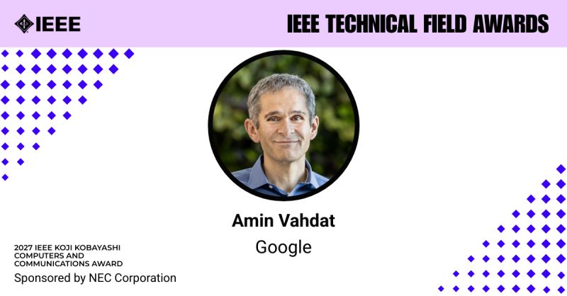 I am deeply honored to receive the 2027 IEEE Koji Kobayashi Computers and Communications Award for developing network systems that scale data centers for modern clouds and machine learning. This recognition truly belo…