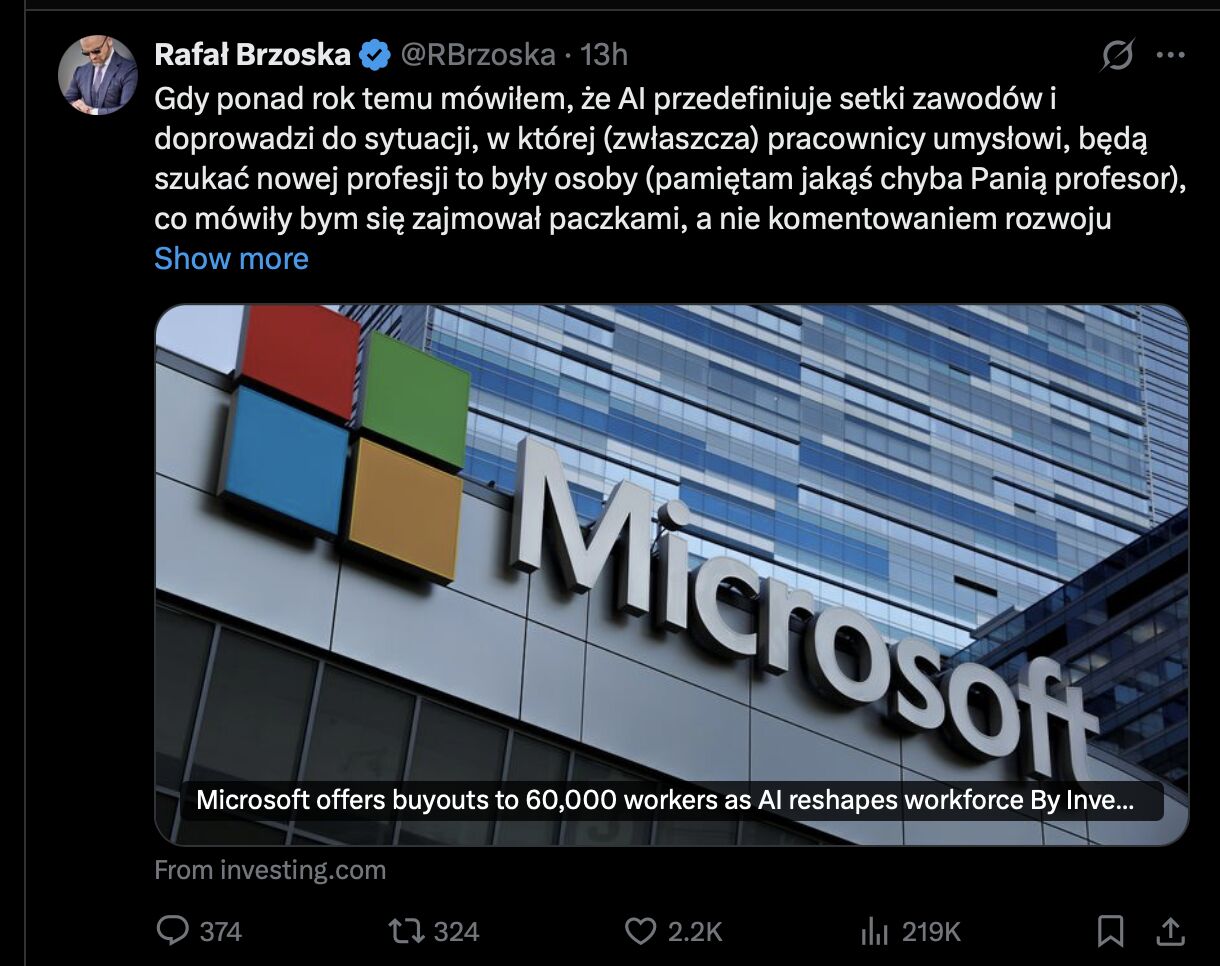 Rafał Brzoska wywołał mnie tutaj ("Jakaś Pani Profesor"), wiec się może odniosę. Panie Rafale - po pierwsze przez dwa lata wolontariacko udzielałam się w Pana Fundacji wspierając zdolna młodzież, wypadałoby już chyba …