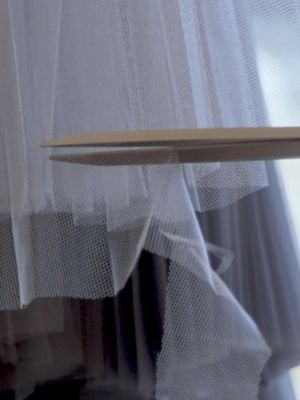 In the Atelier Look 17 Transcendent artistry. Asymmetrically draped bodice and delicate sunray pleated skirt, crafted from 60 metres of hand-manipulated silk tulle. Creative Director: Seán McGirr Art Director: SJ Todd…
