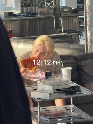 [12:12 PM] Pizza break.🍕 #StillGlowing