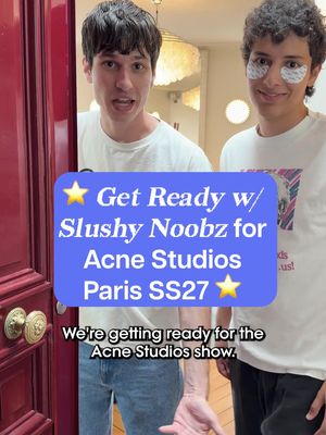 The slushiest of noobz @slushynoobz went to the SS27 @acnestudios show in #Paris and we insisted they show us how they got ready, fit checks and all #AcneStudios @hamzahthefantastic @thatmartinkid #SlushyNoobz #PFW #A…