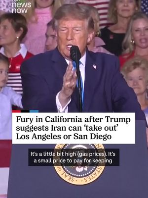 Reaction has been swift from officials in California after President Trump told supporters at a campaign stop in Nebraska on Monday, "It's a small price to pay for keeping the world safe, keeping our country safe," of…