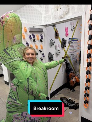 Some say the slinky door is still shaking 🫨👻🦖 decorating a @Five Below employee breakroom for Halloween #FiveBelowPartner #FiveBelowFinds