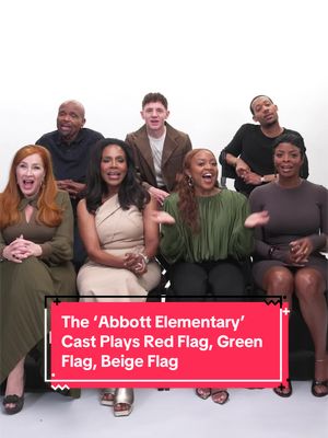 No broke boys allowed at #AbbottElementary ! 😭 To celebrate tonight's season 6 premiere, we asked the cast of the hit show to play a game of #RedFlagGreenFlagBeigeFlag.