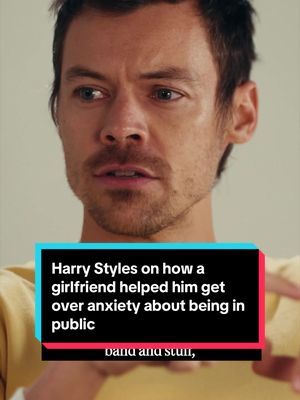 Harry Styles on how a girlfriend helped him get over anxiety about being in public: “She was coming to London, and I was kind of like, oh, if we just sit in my house for three days, she's going to think I'm nuts.” #ha…