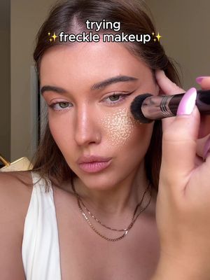 who’s trying this? 👀 #makeuphack #makeupchallenge #freckle