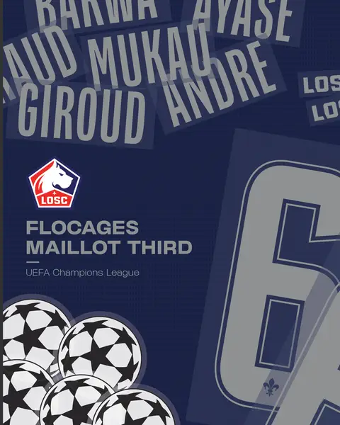 Pour affronter Arsenal, les Dogues sortiront pour la première fois de la saison leur maillot third 🤩👕 Découvrez les flocages de nos joueurs pour demain 👀 #ARSLOSC #UCL #SportsTikTok #championsleague