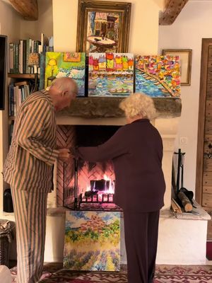 A fall nighttime routine … oh goodie 🍂🧡 #fall #elderlycouple #oldcouple #marriage #nighttimeroutine