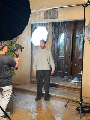 BTS how I film rain scenes 🌧️ No AI 🚫