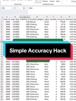 Simple Hack for 100% Accurate Spreadsheets 💯 #cheatsheets #excel #exceltips #spreadsheet #hacks