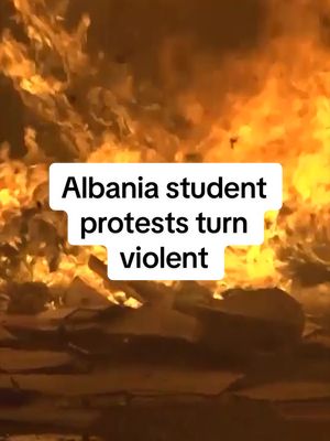 Student protesters hurled bricks and concrete blocks at Albania's Education Ministry in Tirana and police fired tear gas and water cannons in response, as a nationwide demonstration over education and social issues tu…