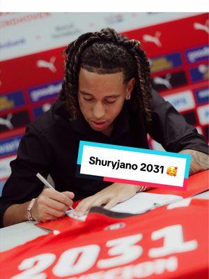 One of our own: Shuryjano Cornecion 🫶 Making his first-team debut and extending his contract at the club. Shuryjano is truly an inspiration to everyone at the #PSVAcademy 💫 #PSV #academy #Contract #talent