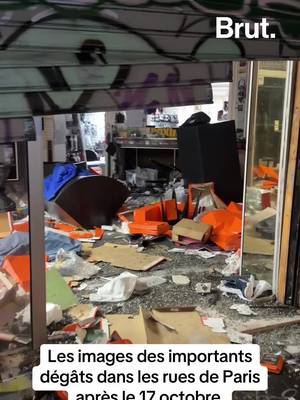 Les images des importants dégâts dans les rues de Paris après le 17 octobre