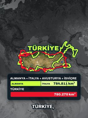 TÜRKİYE SANDIĞINIZDAN ÇOK DAHA BÜYÜK BİR ÜLKE (YÜZ ÖLÇÜMÜ OLARAK)