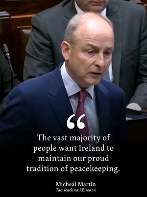 The vast majority of people want Ireland to maintain our proud tradition of peacekeeping. Reforming the triple lock ensures our decisions on participation in peacekeeping missions are not dictated by a veto from Russi…