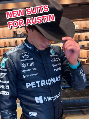 They’ve got their boots. They’ve got their hats. They’re bringing country back 🤠👢 #Mercedes #F1 #KimiAntonelli #GeorgeRussell #Country