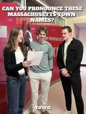 We tasked Terrier Hockey with the unthinkable… pronouncing Massachusetts town names. 😭 Catch the BU men’s hockey team vs. UConn this Saturday at Agganis Arena! Puck drops at 7 PM 😉 @BUAthletics #bostonuniversity #te…