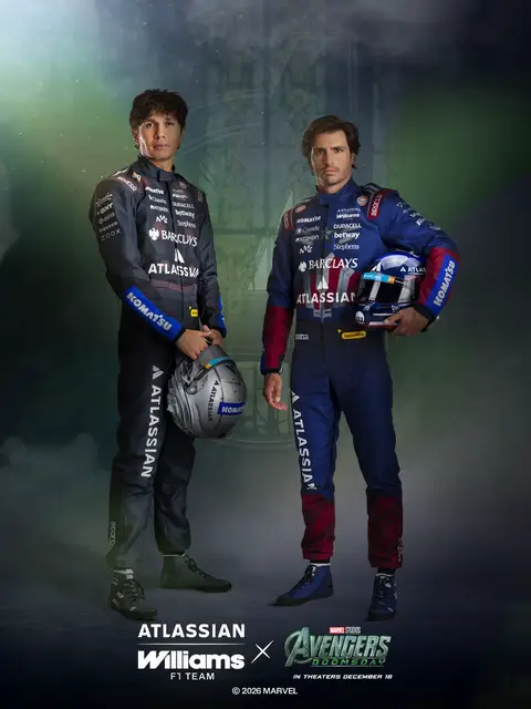 Super Hero mentality, unlocked. Alex Albon and Carlos Sainz take on COTA in one-off Marvel race suits and helmets as we promote Avengers: Doomsday. #AtlassianWilliamsF1Team #Marvel #AvengersDoomsday #USGP #AvengersAss…