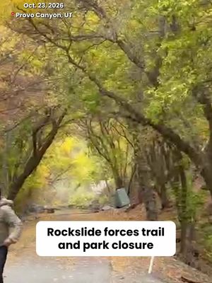 A rockslide near Bridal Veil Falls in Provo Canyon, Utah, has forced the closure of a popular trail and park as authorities warn that rocks are continuing to fall in the area. #utah #hike #trail #rocks