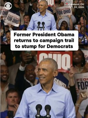 Former President Barack Obama returned to the campaign trail in Cleveland, Ohio, on Saturday to back the state's Democratic candidates ahead of November's midterm election. The 44th president will head to Michigan for…