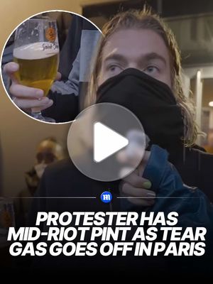 ‘It has to be a party’ - young protesters enjoy pints in Paris bars as violent clashes erupt nearby, with riot police deploying tear gas and water cannons for the second weekend running. 📍 @Mimi Yates | Journalist 🕵…