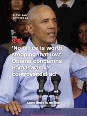 At a rally in Ohio, former President Barack Obama criticized Vivek Ramaswamy’s controversial campaign ad that featured Amy Acton’s estranged mother.