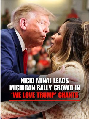 "We love Trump, we love Trump!" ⠀ Nicki Minaj takes the stage at President Trump's campaign rally in Port Huron, Michigan, leading the crowd in chants of support for the president. ⠀ The appearance comes as the midter…