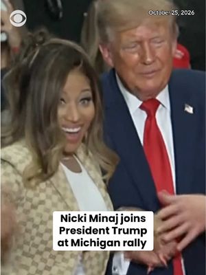 Rapper Nicki Minaj joined President Trump on the campaign trail on Sunday, making an appearance at the president's rally in Michigan. #Nickiminaj #trump #politics #michigan