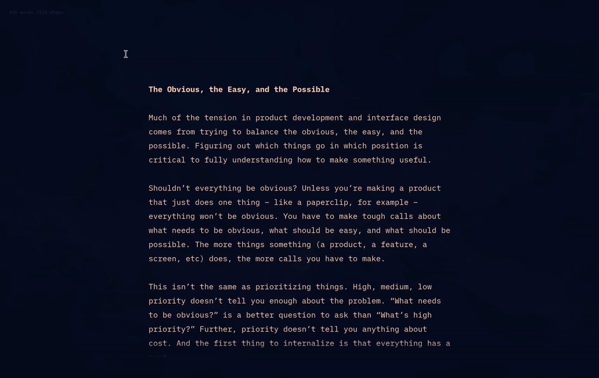 For years, maybe a decade, I've wanted to build a writing tool that just did a few things I couldn't find anywhere else. A system that mimicked how I think when I write. A system that provided clear affordances, featu…