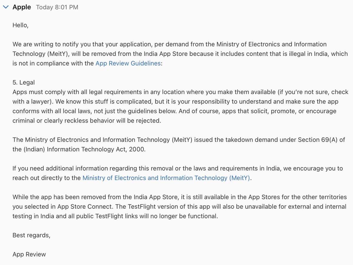 government of India officially removes bitchat from the App Store https://t.co/9oHHiwquec