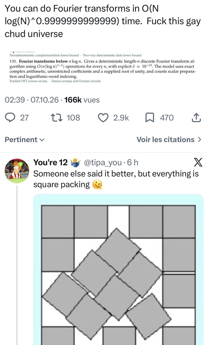 I'm starting to think mathematics were not beautiful because it "describes the beauty of nature" but rather because human mathematicians only went after beautiful but suboptimal descriptions lol https://t.co/7FKtntUjEh