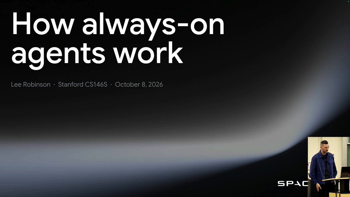How do always-on, proactive agents like @Bot work? Watch my lecture at Stanford CS146S: 2:35 How we got here 6:13 What changed in the models 10:06 Inside an always-on agent 18:07 The harness 27:26 Context engineering …