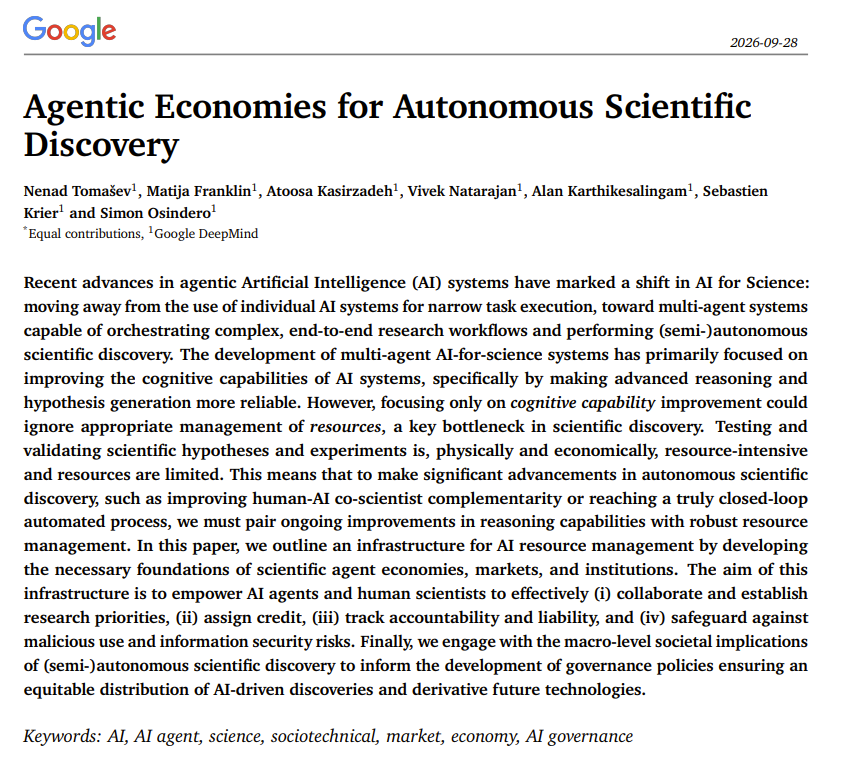New paper! Science is constrained by physical and economic bottlenecks such as hypothesis testing, especially as many discoveries involve long chains of smaller steps and hypotheses, each requiring validation. As the …