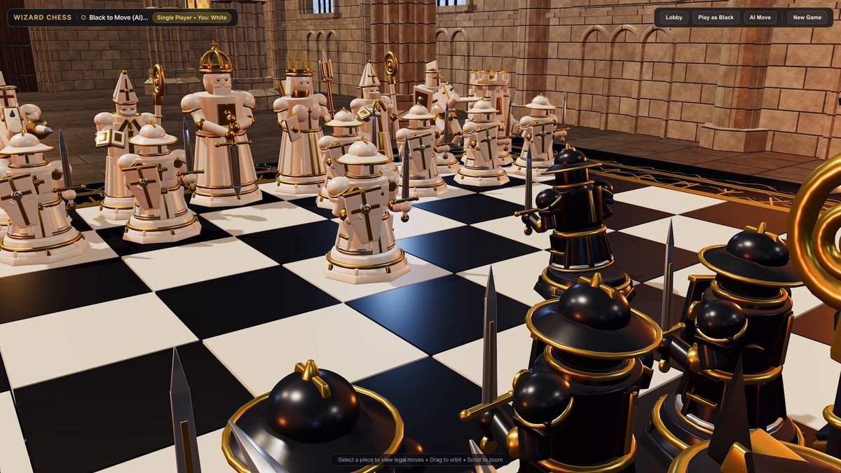 Gemini 4 Argon is amazing for knowledge work and coding - and it’s super fun to build with! We asked it to create this wizard chess game and it's so cool to see Argon's physics understanding &amp; 3D modelling capabil…