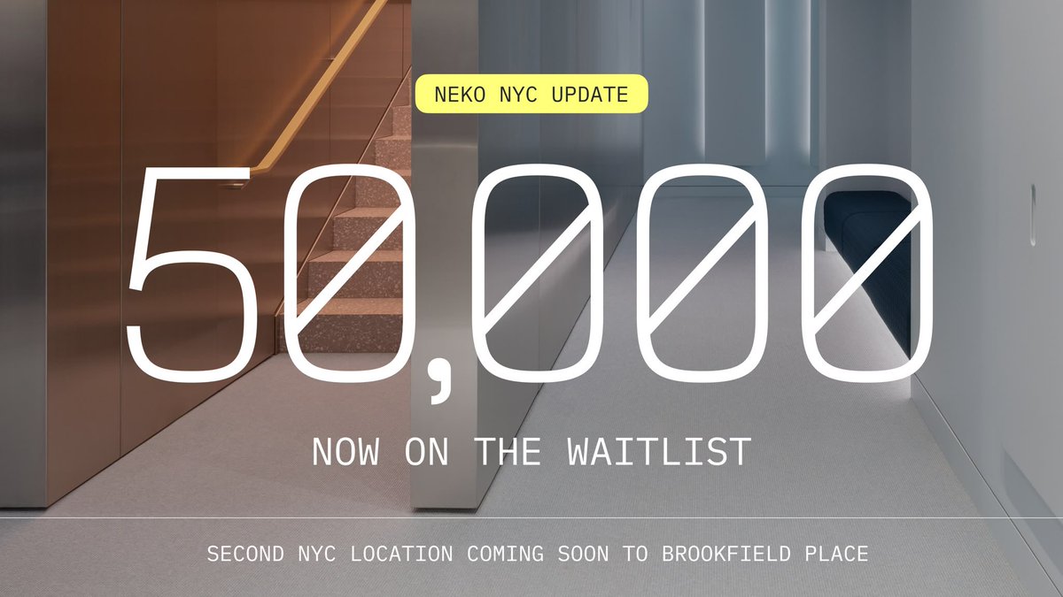 I had a feeling New Yorkers would embrace Neko Health, but 50,000 people on the waitlist in just two weeks? Wow! Our second NYC location opens in January, with more on the way! https://t.co/KrPsEwJUjF