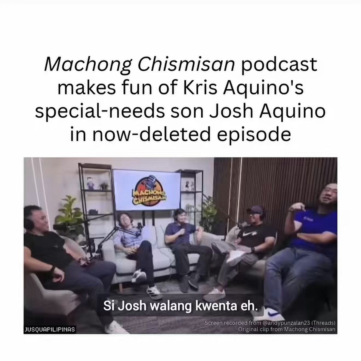 This is the kind of extremely stupid, ableist and uninformed level of banter that should not be given any kind of airtime or platform in today’s world. It is also a crime. Under Republic Act No. 9442 engaging in the "…